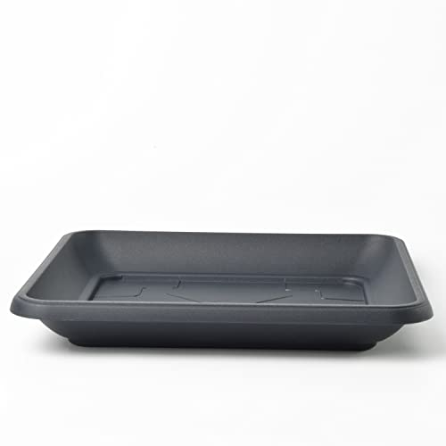 KAGM Untersetzer für Blumenkübel Blumentof Pflanztopf quadratisch Kunststoff anthrazit 22 cm Pflanzenuntersetzer Blumenuntersetzer