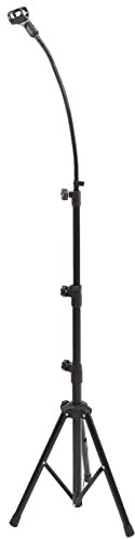 RAKUTE Support de Microphone trépied, Support de Sol Robuste for trépied, Hauteur réglable et Bras de Perche à col de Cygne à 360 °, Support de Micro Universel avec Clips de Micro for la Performance,