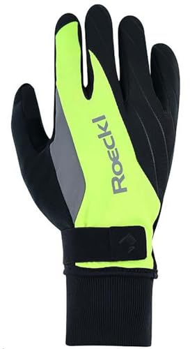 Roeckl Ravensburg 2 Winter Fahrrad Handschuhe lang Fluo gelb/schwarz 2024: Größe: 12