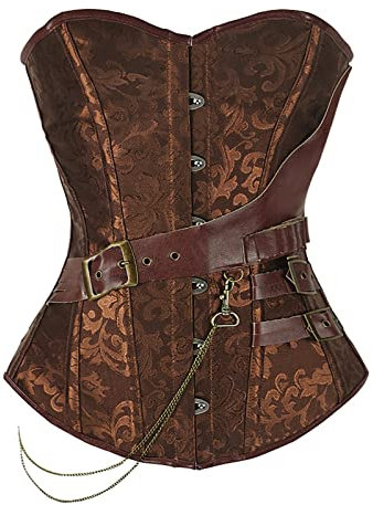 Damen Steampunk Corsage Gothic Korsett Bauchweg Corsage Oberteil Unterbrust Corsagentop Lace Up Bustier Body Shaper Corsets Halloween Kostüm Karneval Mittelalter Cosplay Kleidung