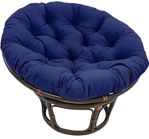 Yahbrra Papasansessel Kissen, Polster Bodenkissen für Schwenksessel, Rund Papasan Sessel, Polyrattan Sessel Durchmesser 100 cm und Kissenstärke 10-12cm (Color : Dark Blue, Size : 90 * 90cm)