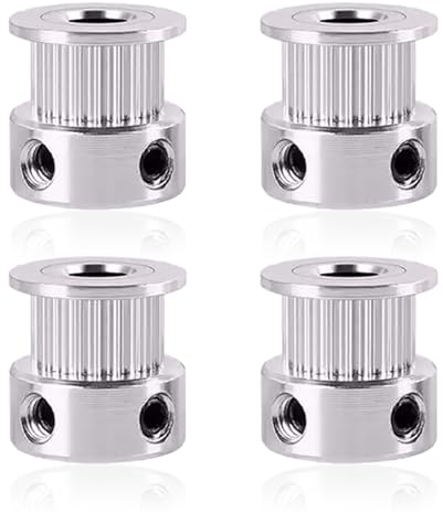 4 Stück GT2 Zahnscheibe, 20 Zähne Zahnriemenscheibe 5mm Aluminium Riemenscheibe 3D-Druckerteile, Zahnriemenrad Kit für 3D Drucker