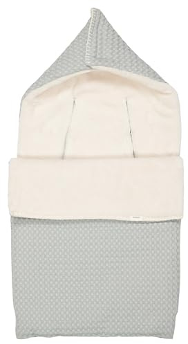 Koeka Babyfußsack - Für Babyschale - Gruppe 0+ - Mit Teddy Gefüttert - Mit Kapuze - Oslo - Aus Baumwolle - Abwaschbar - Hellblau - Einheitsgröße