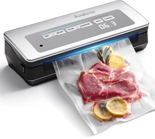 Macchina per sottovuoto da 90 kpa, potente macchina sottovuoto per la conservazione degli alimenti, sigillatrice multifunzionale per alimenti con sacchetti sottovuoto e 2 sacchetti in rotolo con