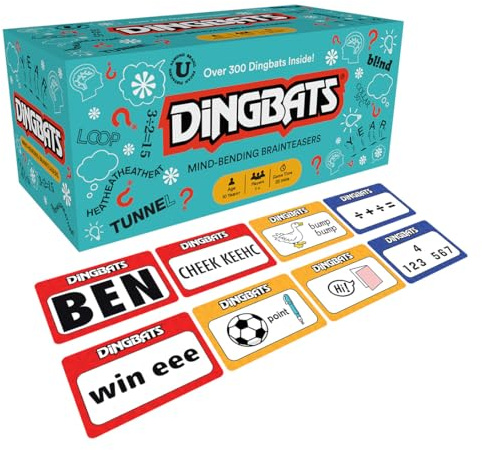 Gibsons Dingbats Word Game for Adults and Children - Fun Family Travel Game, Mind-Bending Brain Teasers Creative Witty Riddles and Puzzles Ages 10+, 1+ Players