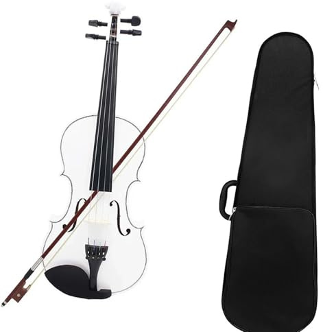 Geige Weiße 4/4 Violine Anfänger Violine Saiteninstrument Geige Set Mit Fall Bogen Zubehör(Violin set)