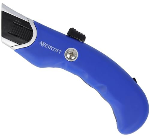 Westcott Sicherheits Cutter in Profi-Qualität | Sicherheitsmesser mit 19mm Trapezklinge | Inkl. 5 Ersatzklingen | Rückholfederung für maximale Sicherheit | Ergonomischer Griff | E-84048 00