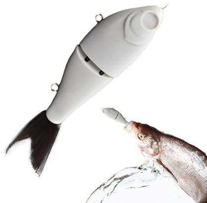 Omålade beten,Omålade beten Konstgjorda beten Tillbehör för fiskeredskap | 2 segment glidbete Hård hartsfogad Swimbbait oavslutade lockämnen för gör-det-själv-målning Inlandssaltvattenbassöringgäd