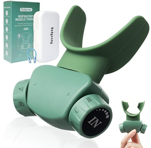 Bodyssey Breathing Trainer | Premium Silicone Trainer | Boost Breathing Patterns | Adjustable Resistance Levels | Compact, Portable, and Easy to Maintain (Green)