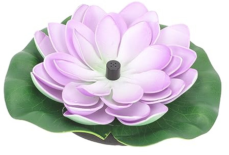 BESPORTBLE Fontaine Solaire Flottante De Fleur De Lotus pour Jardin Extérieur – 7v 1.2w, Matériau Abs Solide, Décoration Étang Et Piscine, Pompe Solaire Autonome sans Câble