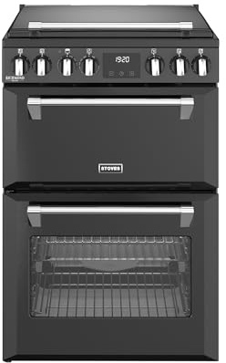 Stoves 60cm wide Double Oven Richmond Deluxe 60Ei RTY Mini Range Electric Cooker with Induction Hob - Black - A/A Rated