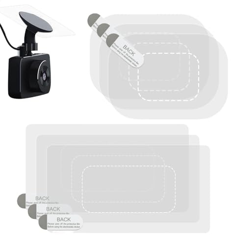 Adesivi per parabrezza per cruscotto, 6 adesivi elettrostatici per dash cam, pellicole adesive per schermo, pellicola trasparente per parabrezza, pellicola per auto