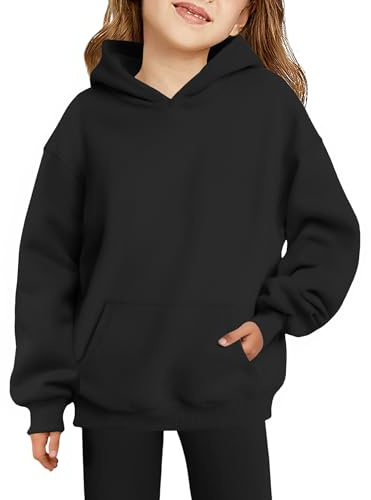 Arshiner Fille Sweats à Capuche en Polaire Enfant Pull Douce Confortable Chaude Hiver avec Poche Hoodie pour Filles 6-15 Ans