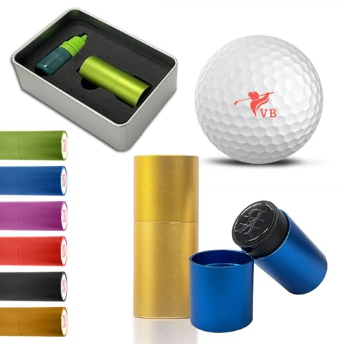 Velba Personalisierter Golfball-Stempel - Individueller Selbstätzung Golfball-Marker mit Name/Logo - Hochwertiges Golfzubehör Golfspieler