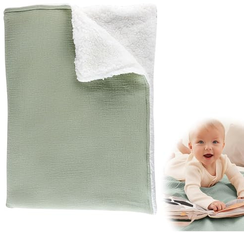 YOFDAL 1 PCS Coperta per bambini, coperta per neonati, ideale come coperta per passeggino o coperta 75x100 cm (verde chiaro)