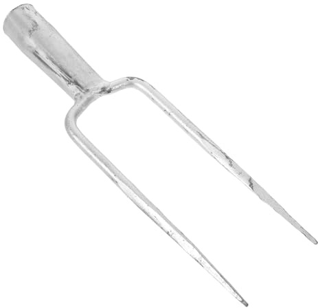 Lurrose Forca da Giardino Manuale a Due Rebbi in Acciaio Forgiato Testa di Forca Sostitutiva per Rastrello da Giardinaggio Utensile per Arieggiare Terreno e Coltivare Fiori in Esterni