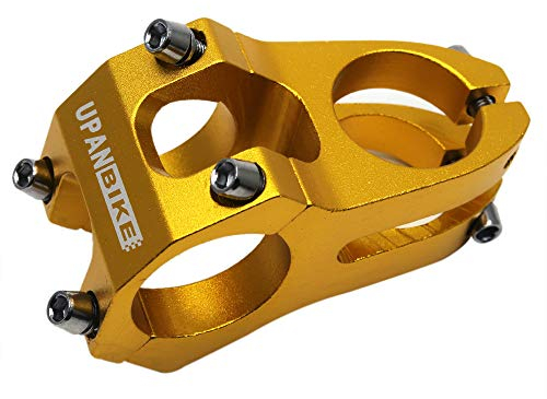 UPANBIKE Fahrrad Vorbau 28,6 31,8mm, Lenkervorbau Fahrradlenker Vorbau für Fahrrad BMX MTB Rennrad,Gold