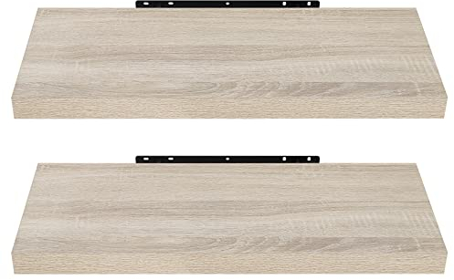 EUGAD Wandregal Wandboard 2er Set Hängeregal Holz Board Modern Sonoma Eiche 60x22,9x3,8cm 0051QJ-2