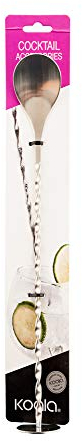 Koala Spain Cucharilla Larga Cocktail de Acero Inoxidable Trenzada con Machacador