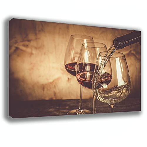 Quadri Moderni Calici VINO Stampa Tela CANVAS Arredamento XXL Arredo cucina soggiorno salotto camera da letto ufficio bar ristorante pub printerland.it (30x50)