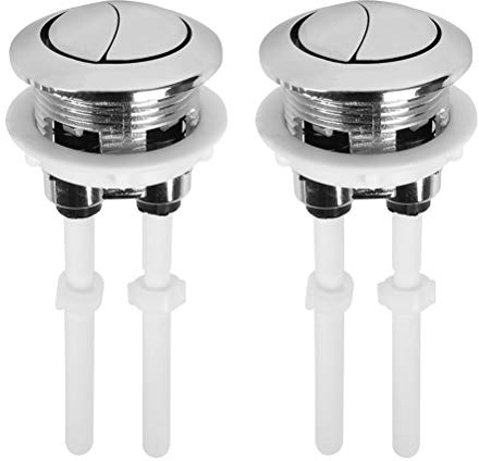 Lot de 2 boutons pression universels pour réservoir d'eau de toilettes, 38 mm, double évier, standard, bouton pop-up double flush, bouton poussoir pour réservoir d'eau, bouton de chasse d'eau WC,
