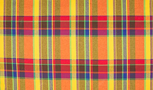 CRS Fur Fabrics 5056653811765 Baumwollstoff, 100% Popeline, Tartan, Madras, Karo, Regenbogen, 007, 1 m, 145 x 100 cm, regenbogenfarben, 1MTR 145cmx100cm
