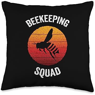 Beekeeping Squad | Vintage Honey Bee Throw Pillow