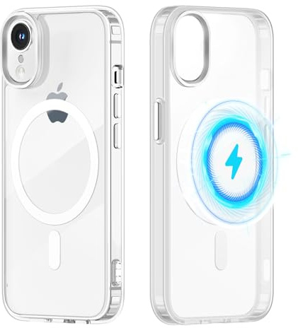Yoedge Klare Magnetisch Hülle für iPhone XR 6,1 Zoll [Kompatibel mit Magsafe/Wallet] Schlank Ultra Dünn Silikon TPU Stoßfest Handyhülle Kratzfeste rutschfeste Schutzhülle für iPhone XR, Transparent