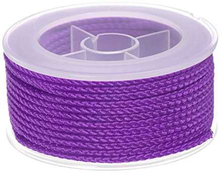sourcing map Hilo de Nylon, Cuerda de Abalorios de Cordel, Cordón Trenzado Extrafuerte 2mm para Pulseras Joyería Fabricación Bricolaje Artesanías 11M/36 Pies, Púrpura