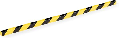 Durable Kantenschutzprofil E8, eckig, selbstklebend, 5 Stück, gelb/schwarz | Polyurethan-Schaum, 100x2,5x3 cm, 8 mm Aussparung, temperaturbeständig, Warnmarkierung für Kanten & Träger