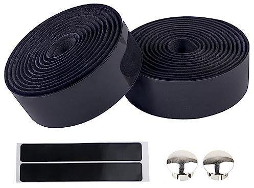 Mantain Bike Handlebar Tape EVA Foam Road Bicycle Handlebar Tape Cycling Handle Wraps Black for Road Bike 2 Rolls