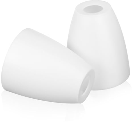 DOITOOL Paralume Vetro Ricambio : 2 Paralumi in Plastica Bianco Di Ricambio per Lampada Da Parete a Testa Piatta, Lampadine LED E14 Paralume Abat Jour Lampada Da Soffitto per Tavolo, 30 Mm
