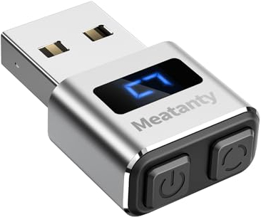 Meatanty Metall Tiny Mouse Jiggler - USB Mover Undetectable, Automatischer Shaker Mit Bildschirm, 3 Modi Bewegungsgerät, Wiggler Giggler Toggler Für Computer/PC/Laptop Aktiv, Silber