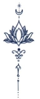 Lotus Temporary Tattoo Sticker Spine Juice Plant Ink Waterproof Semi-Permanent And Lasting 2 Weeks Back Female Simulation Sexy