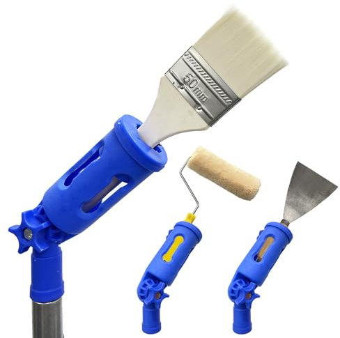 YLTOLOO Multi-Angle Paint Brush Extender for High Ceiling, 1 PCS Blue Extension Pole Attachments for Paint Brushes and Rollers, with Rotating Head, Great for Wall, Corners, Edges