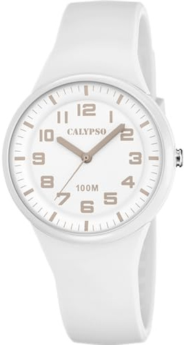 CALYPSO Reloj Mujer Analógico de Caucho - Movimiento de Cuarzo - Relojes Mujer - Cristal de Alta Resistencia - Resistente al Agua 10 ATM K5851 - Trendy