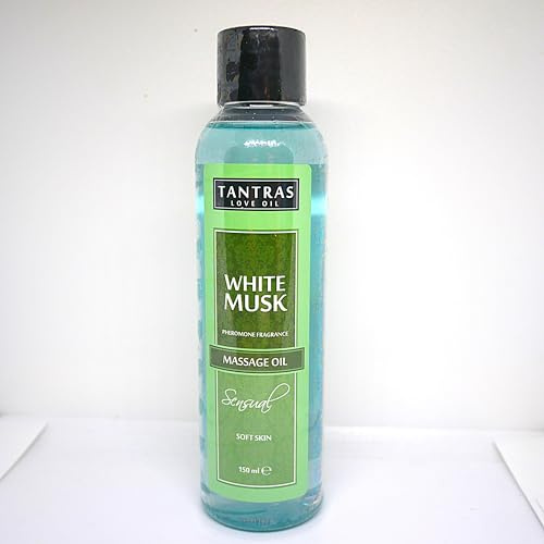 Tantras Love Entspannendes Massageöl mit Pheromonen sinnliches Vergnügen Früchte weiche Haut – essbares Körpermassageöl – beruhigend Aromatherapie für die Verabredung am Abend 150 ml (White Musk)