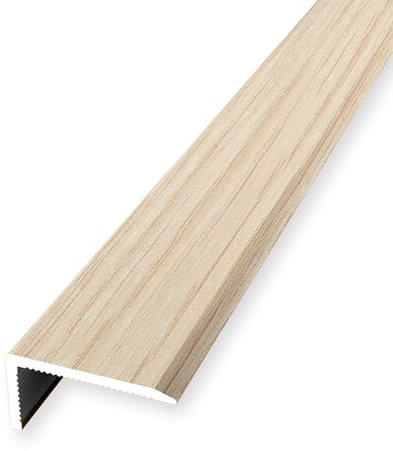 Perfil de borde de escalera, 10 x 20 x 1000 mm, perfil en ángulo, aluminio, liso, sin taladrar, roble blanco, encalado, altura del borde 0-7,7 mm Küberit