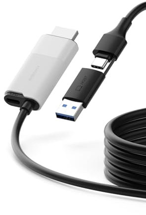 Hagibis Carte de Capture Vidéo USB 3.0 avec 100W PD | Câble HDMI vers USB A/C | 1080P@60fps YUY2/MJPEG MS2130 | Boîtier d’Acquisition pour Meta Quest 3, Switch, PS5, VR, Streaming et Enregistrement