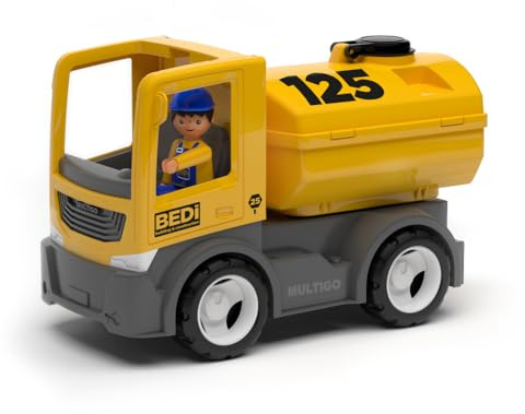MultiGO Build Sandkasten Spielzeug für Kinder ab 3 Jahre - großer Tankwagen mit Fahrer - Sandspielzeug für Outdoor Spiele - Auto für den Garten