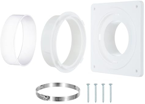 PATIKIL Trockner Lüftungsanschluss Set Trockner Lüftungswandplatte Weiß | ABS Plastik, Passend Für 4 Inch Lüftungsschlauch, Mit Schnellverbindung Und Trockner Dock Anschluss, Für Trockner