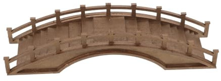 Alipis Miniatur Holzbogenbrücke Gartendekoration Mittelgroß Robustes Holz Detailreiche Mikrobrücke Für Bonsai Zuhause Und Garten Klassische Bogenbrückenskulptur