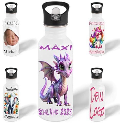 Trinkflasche personalisiert 500ml 750ml Thermoflasche Flasche Wunschnamen Wunschtext Geburtstag Geschenk eigenes Bild Geburt Schwangerschaft Runder Geburtstag Eigenes Logo Firmenlogo Firmenmerch Merch