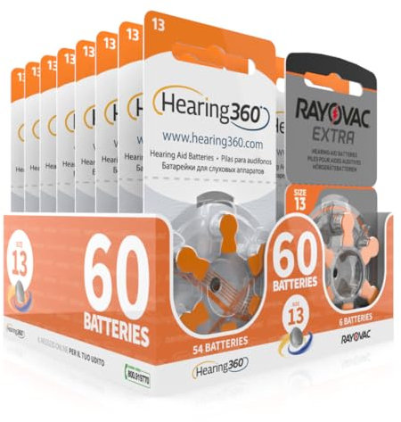 Hearing360 Batterie per apparecchi acustici Rayovac Extra e Hearing360 misura 13 arancioni (10 blister arancioni)