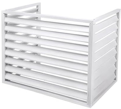 Clôture décorative en aluminium pour climatiseur extérieur pour cacher l'unité de climatisation et une utilisation en extérieur (blanc 99,8 x 49,8 x 69,8 cm)