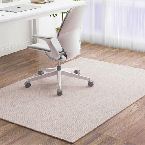 Odot Large Office Chair Mat for Carpeted and Hardwood Floor Protector, Non-Slip Computer Gaming Rolling Chair Desk Mat Multi-Purpose Protection Carpet for Home Wooden Floors (Beige,100x180cm)