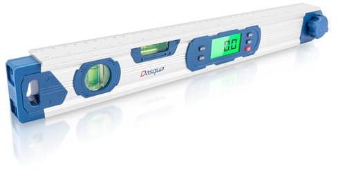 DASQUA 4-in-1 Digital Angle Finder with 16 Leg Extension, 0–220° Protractor ±0.2°, Backlit LCD, Lock & Hold Function, IP54 Aluminum Angle Gauge for Woodworking, Welding, and Carpentry