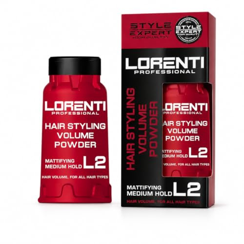 Lorenti Hair Styling Volume Powder L2 – Haarpuder 30 g – mittlerer Halt & mattes Finish – Styling Powder & Volumenpuder für Männer & Frauen - Puderwachs