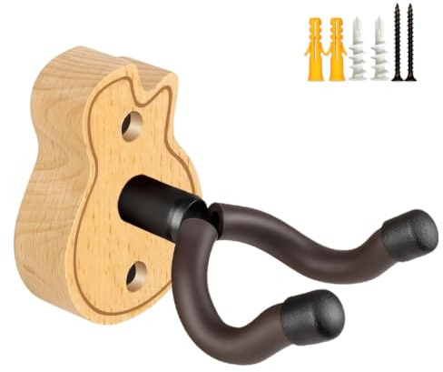 Gitarrenwandhalterung, Buchenholz Gitarrenaufhänger, U-förmige Gitarren-Wandaufhängung, Gitarrenhalter-Hakenständer, Wandhalterung, Gitarrenzubehör für Akustik, E-Gitarre, Banjo, Bass, Ukulele