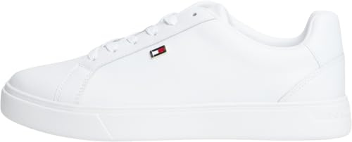 Tommy Hilfiger Donna Sneakers Court Scarpe in Pelle, Bianco (White), 37
